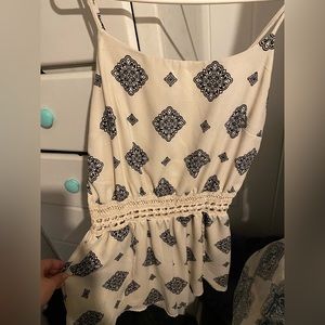 Cream print romper